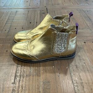 Mini Boden gold metallic leather Chelsea boots